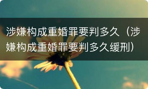 涉嫌构成重婚罪要判多久（涉嫌构成重婚罪要判多久缓刑）