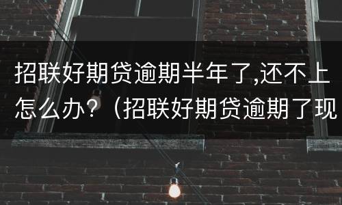招联好期贷逾期半年了,还不上怎么办?（招联好期贷逾期了现在借不出来怎么办）