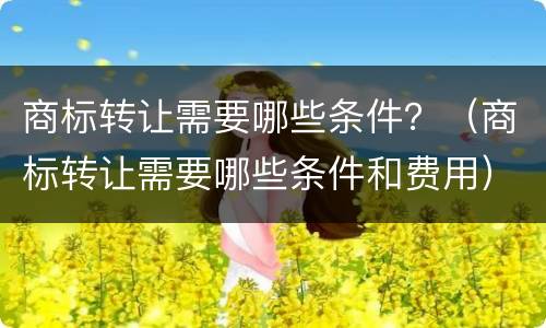 商标转让需要哪些条件？（商标转让需要哪些条件和费用）