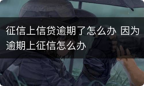 征信上信贷逾期了怎么办 因为逾期上征信怎么办