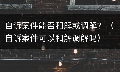 自诉案件能否和解或调解？（自诉案件可以和解调解吗）