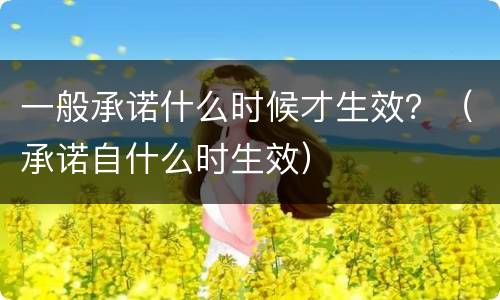 一般承诺什么时候才生效？（承诺自什么时生效）