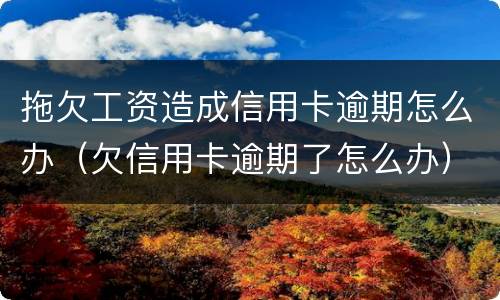 拖欠工资造成信用卡逾期怎么办（欠信用卡逾期了怎么办）