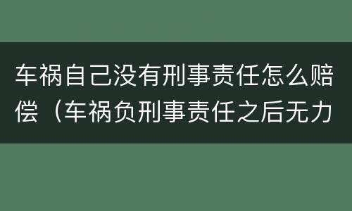 车祸自己没有刑事责任怎么赔偿（车祸负刑事责任之后无力赔偿）