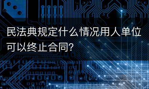 民法典规定什么情况用人单位可以终止合同？