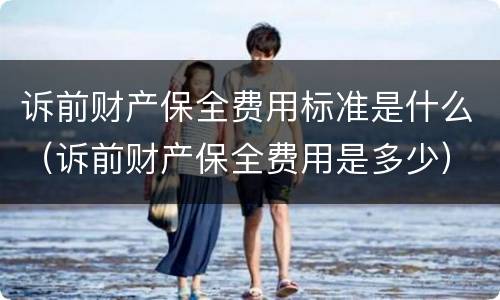 诉前财产保全费用标准是什么（诉前财产保全费用是多少）