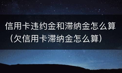 信用卡违约金和滞纳金怎么算（欠信用卡滞纳金怎么算）