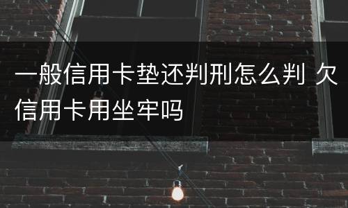一般信用卡垫还判刑怎么判 欠信用卡用坐牢吗