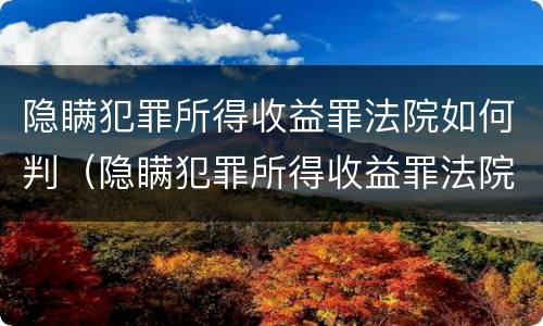 隐瞒犯罪所得收益罪法院如何判（隐瞒犯罪所得收益罪法院如何判决）