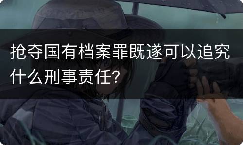 抢夺国有档案罪既遂可以追究什么刑事责任？