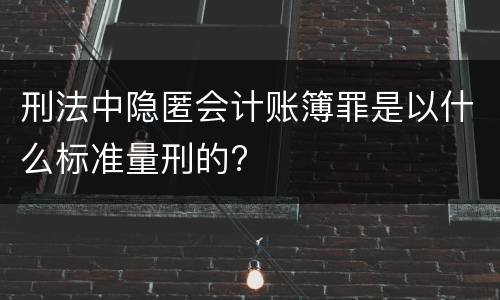 刑法中隐匿会计账簿罪是以什么标准量刑的?