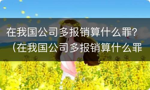 在我国公司多报销算什么罪？（在我国公司多报销算什么罪名）