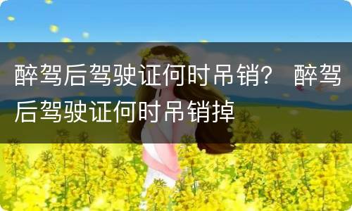 醉驾后驾驶证何时吊销？ 醉驾后驾驶证何时吊销掉