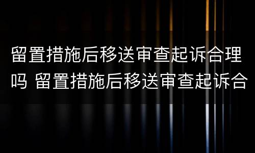 留置措施后移送审查起诉合理吗 留置措施后移送审查起诉合理吗怎么办