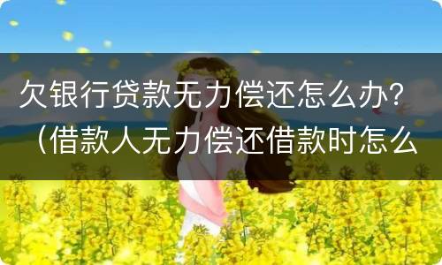 欠银行贷款无力偿还怎么办？（借款人无力偿还借款时怎么办）