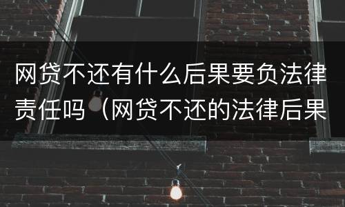 网贷不还有什么后果要负法律责任吗（网贷不还的法律后果）