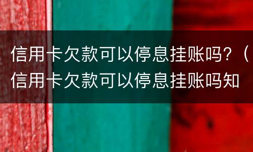 信用卡欠款可以停息挂账吗?（信用卡欠款可以停息挂账吗知乎）