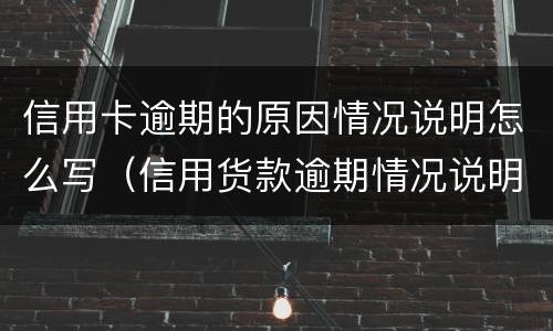 信用卡逾期的原因情况说明怎么写（信用货款逾期情况说明）