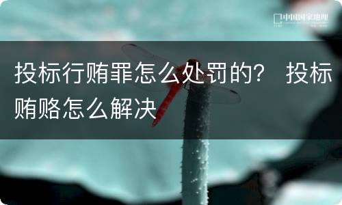 投标行贿罪怎么处罚的？ 投标贿赂怎么解决