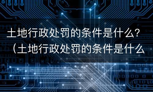 土地行政处罚的条件是什么？（土地行政处罚的条件是什么意思）