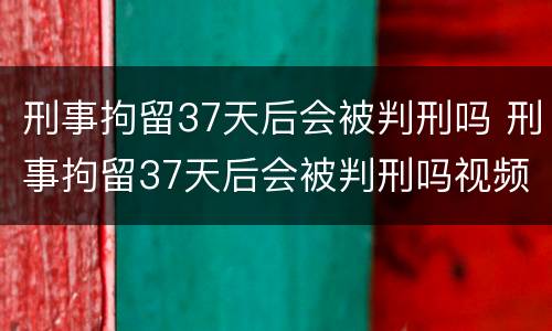 刑事拘留37天后会被判刑吗 刑事拘留37天后会被判刑吗视频