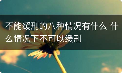 不能缓刑的八种情况有什么 什么情况下不可以缓刑