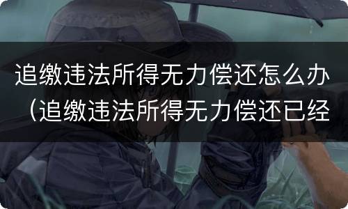 追缴违法所得无力偿还怎么办（追缴违法所得无力偿还已经判刑还会继续追缴吗）