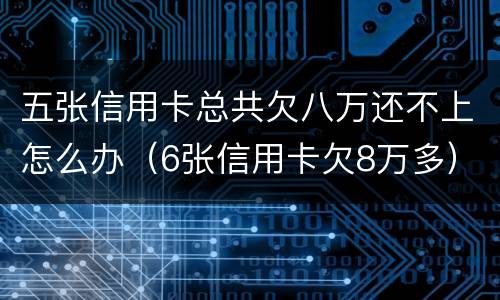 五张信用卡总共欠八万还不上怎么办（6张信用卡欠8万多）