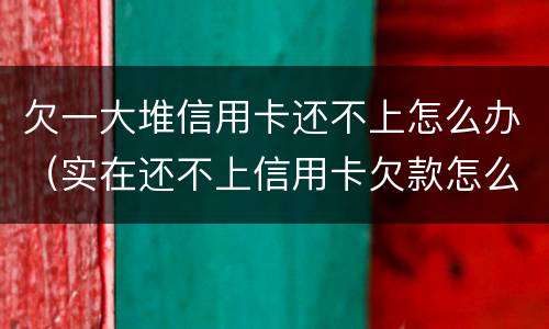 欠一大堆信用卡还不上怎么办（实在还不上信用卡欠款怎么办）