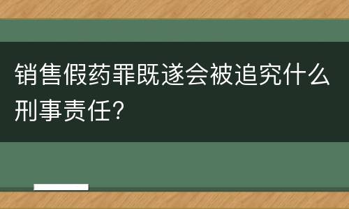 销售假药罪既遂会被追究什么刑事责任?