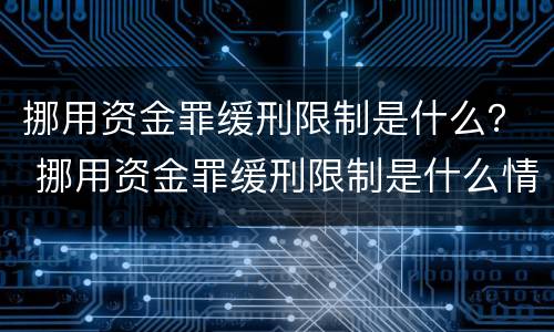 挪用资金罪缓刑限制是什么？ 挪用资金罪缓刑限制是什么情形