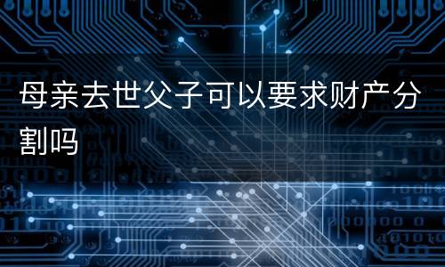母亲去世父子可以要求财产分割吗