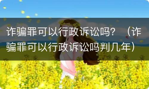 诈骗罪可以行政诉讼吗？（诈骗罪可以行政诉讼吗判几年）