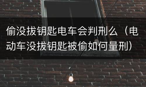 偷没拔钥匙电车会判刑么（电动车没拔钥匙被偷如何量刑）
