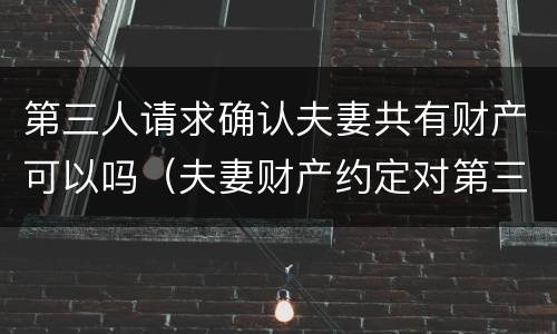 第三人请求确认夫妻共有财产可以吗（夫妻财产约定对第三人的效力）