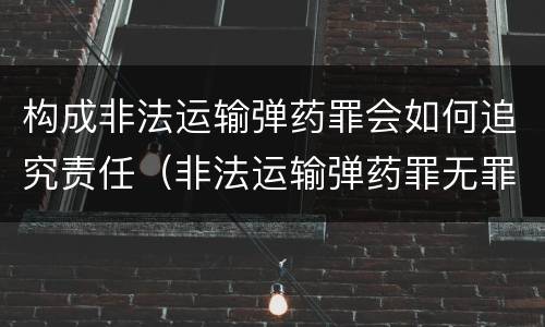 构成非法运输弹药罪会如何追究责任（非法运输弹药罪无罪判决书）