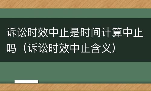 诉讼时效中止是时间计算中止吗（诉讼时效中止含义）