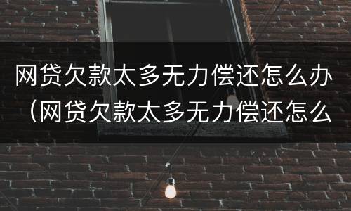 网贷欠款太多无力偿还怎么办（网贷欠款太多无力偿还怎么办啊）