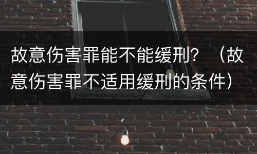 故意伤害罪能不能缓刑？（故意伤害罪不适用缓刑的条件）