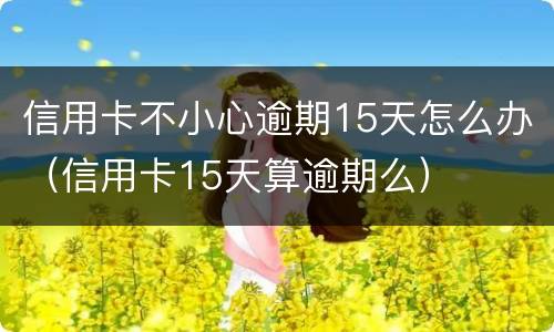 信用卡不小心逾期15天怎么办（信用卡15天算逾期么）