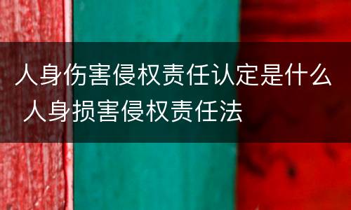 人身伤害侵权责任认定是什么 人身损害侵权责任法