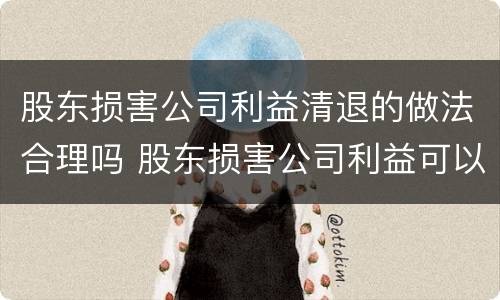 股东损害公司利益清退的做法合理吗 股东损害公司利益可以除名吗