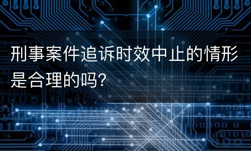 刑事案件追诉时效中止的情形是合理的吗？