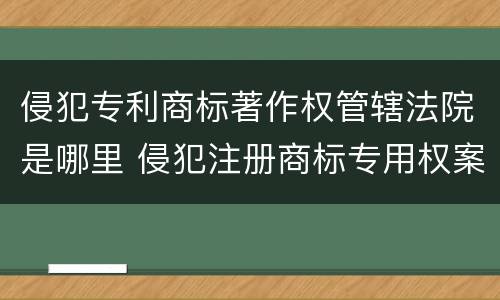 侵犯专利商标著作权管辖法院是哪里 侵犯注册商标专用权案由