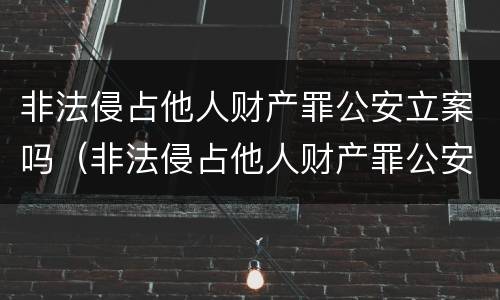 非法侵占他人财产罪公安立案吗（非法侵占他人财产罪公安立案吗多久）