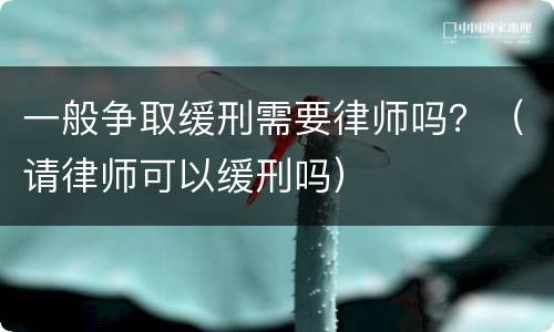 一般争取缓刑需要律师吗？（请律师可以缓刑吗）