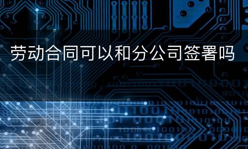劳动合同可以和分公司签署吗