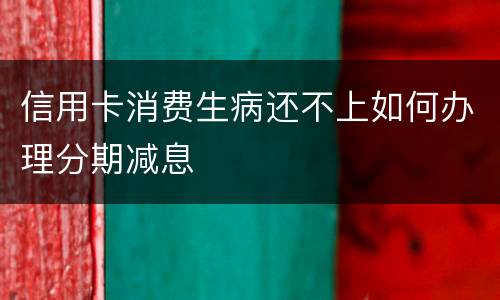 信用卡消费生病还不上如何办理分期减息