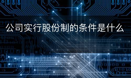 公司实行股份制的条件是什么