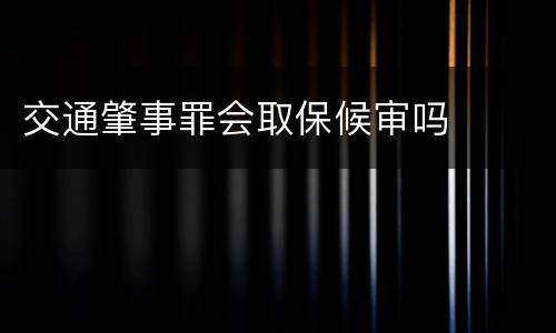 交通肇事罪会取保候审吗